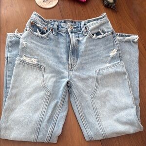 Abercrombie & Fitch High Rise Girlfriend Jeans - Blue